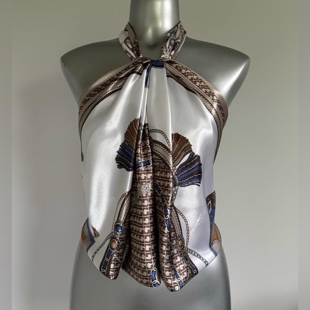 2 for $30 🆕🎁Luxury Satin  Scarf Top